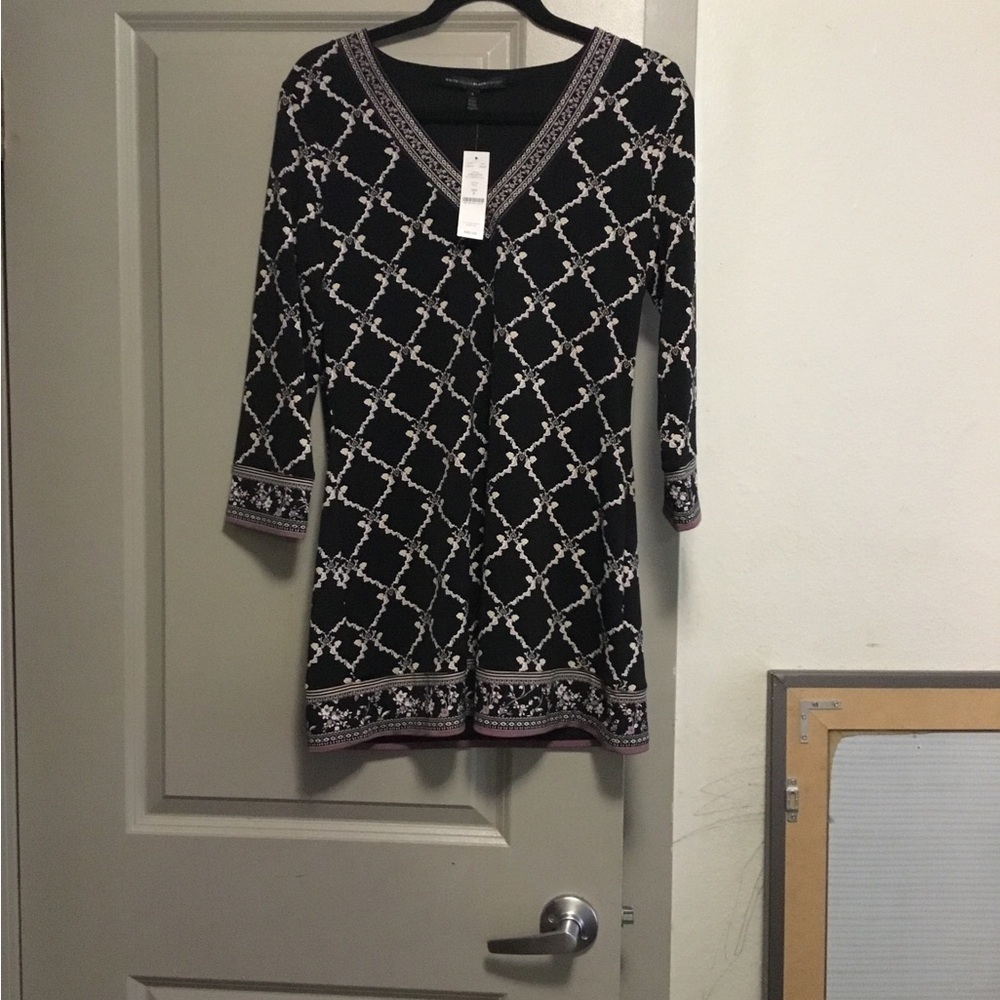 White House Black Market Black and White  Tunic
